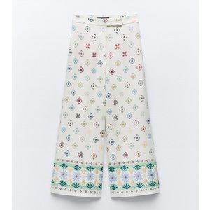 Zara PRINTED LINE BLEND CULOTTES